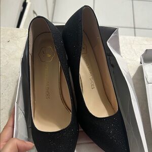 Women's Black Glitter Pumps